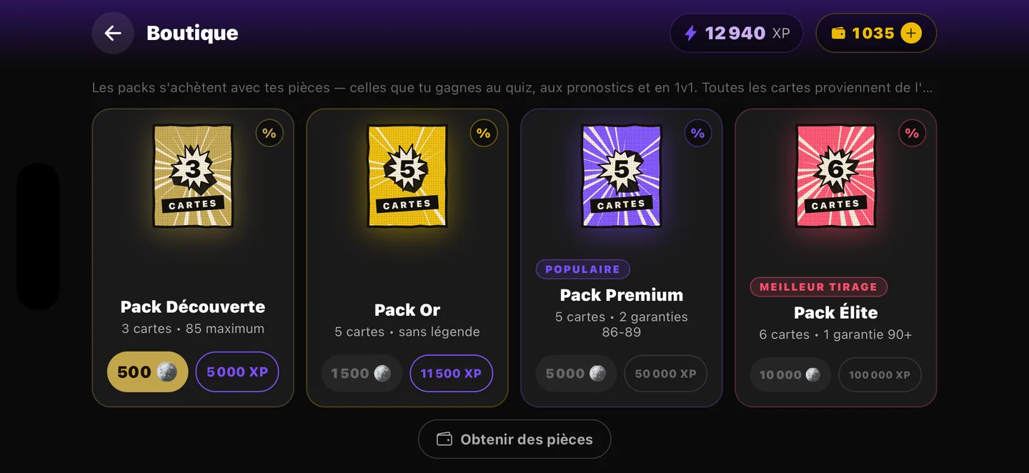 Boutique de packs Draft Foot